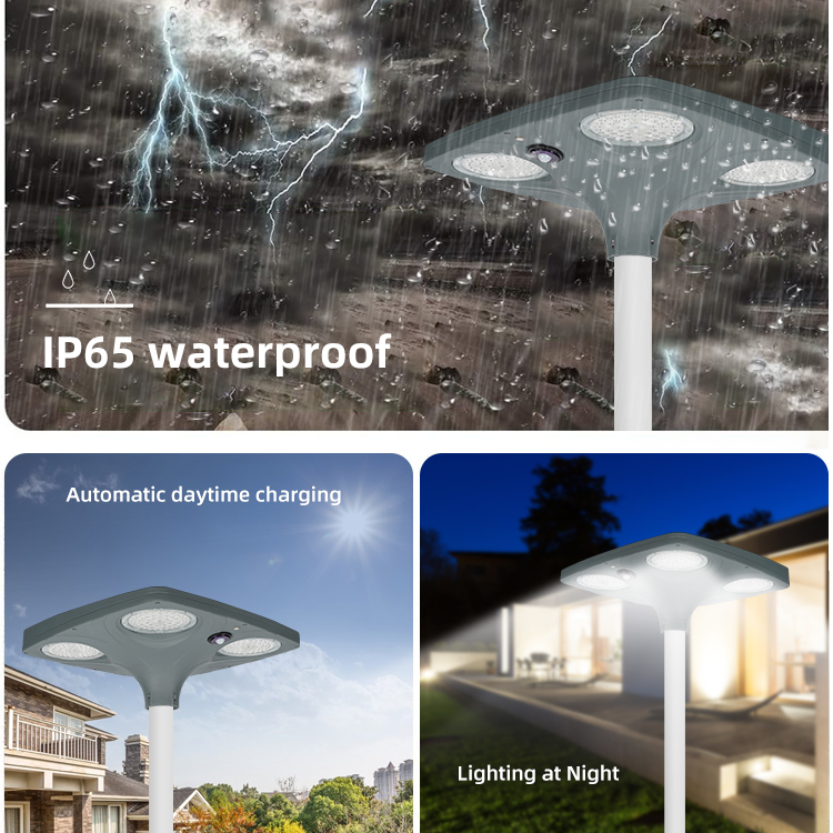 LED solar integrated garden lights light up green life