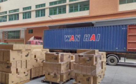 —  Street lights loaded into containers