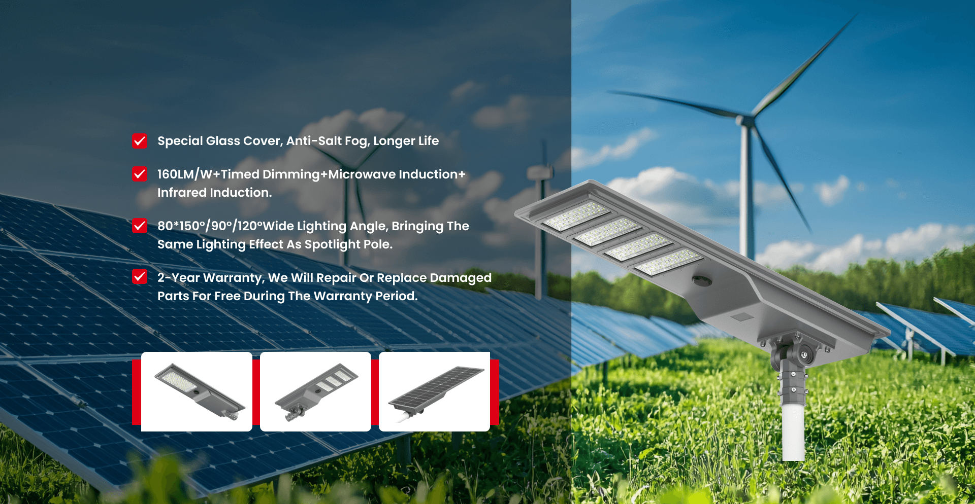 outdoor waterproof ip65 all in one solar led street light