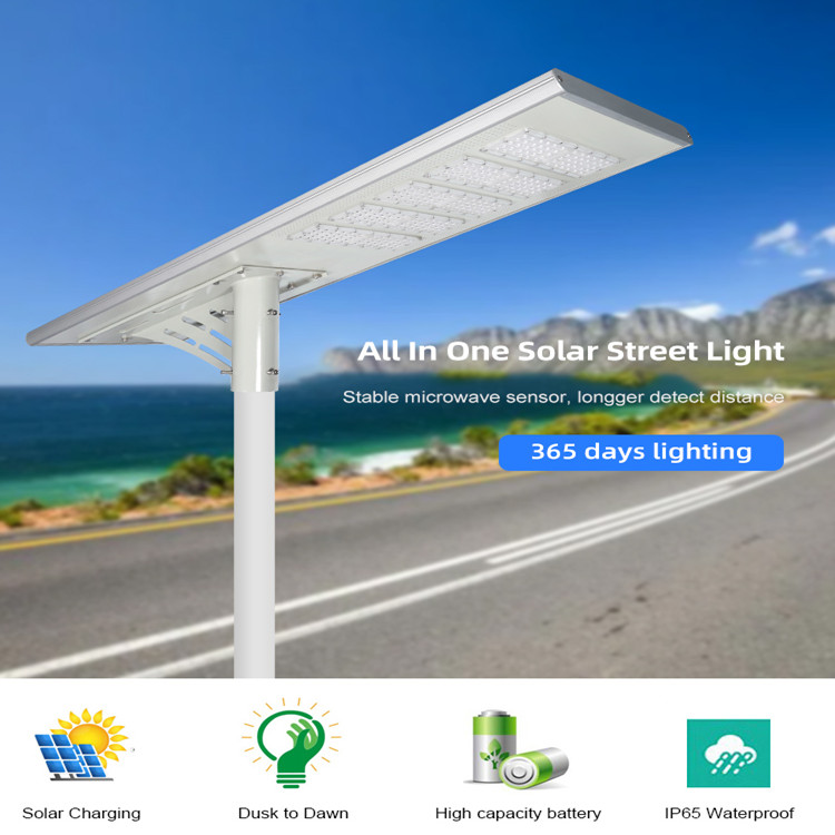 Integrated solar street light outdoor IP67 waterproof high quality aluminum alloy shell 