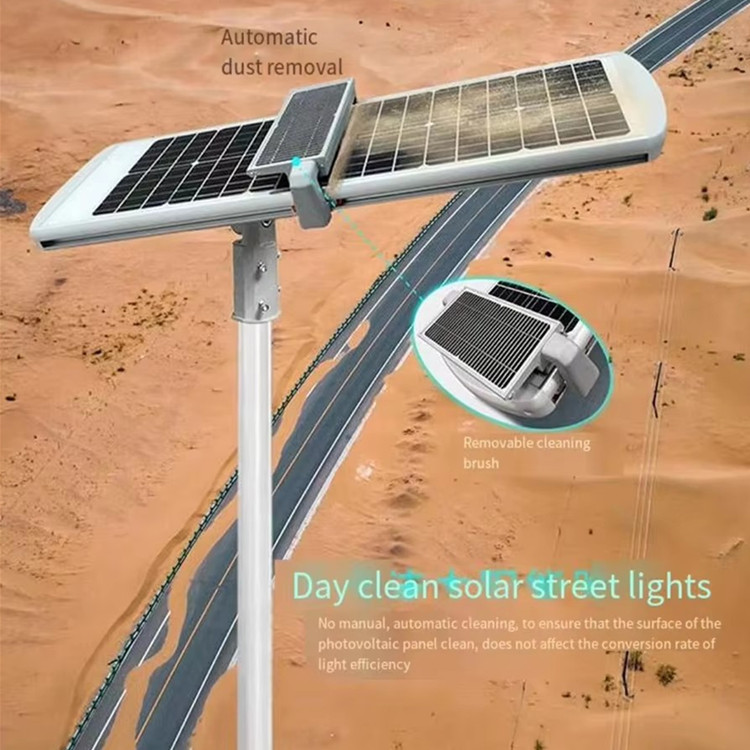 Integrated Solar LED Street Light with Timed Automatic Cleaning