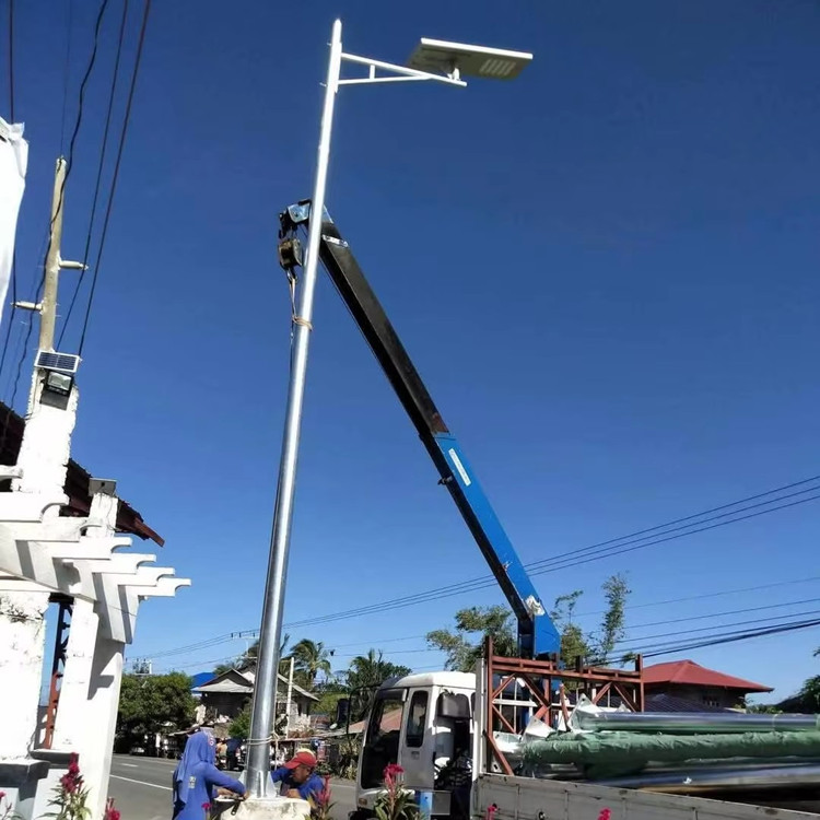 Hot-dip galvanized 9-meter Q235B streetlight poles are rust-resistant