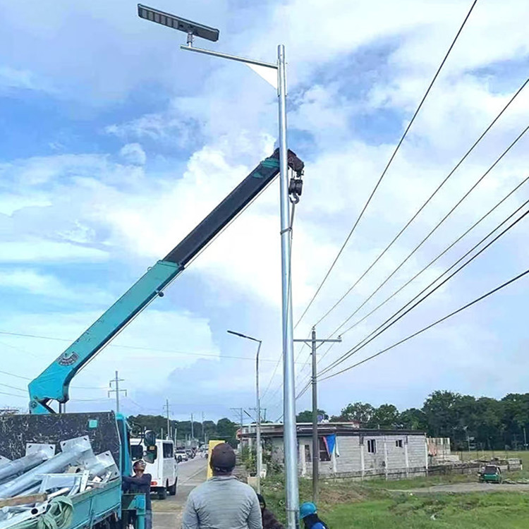 Hot-dip galvanized 9-meter Q235B streetlight poles are rust-resistant