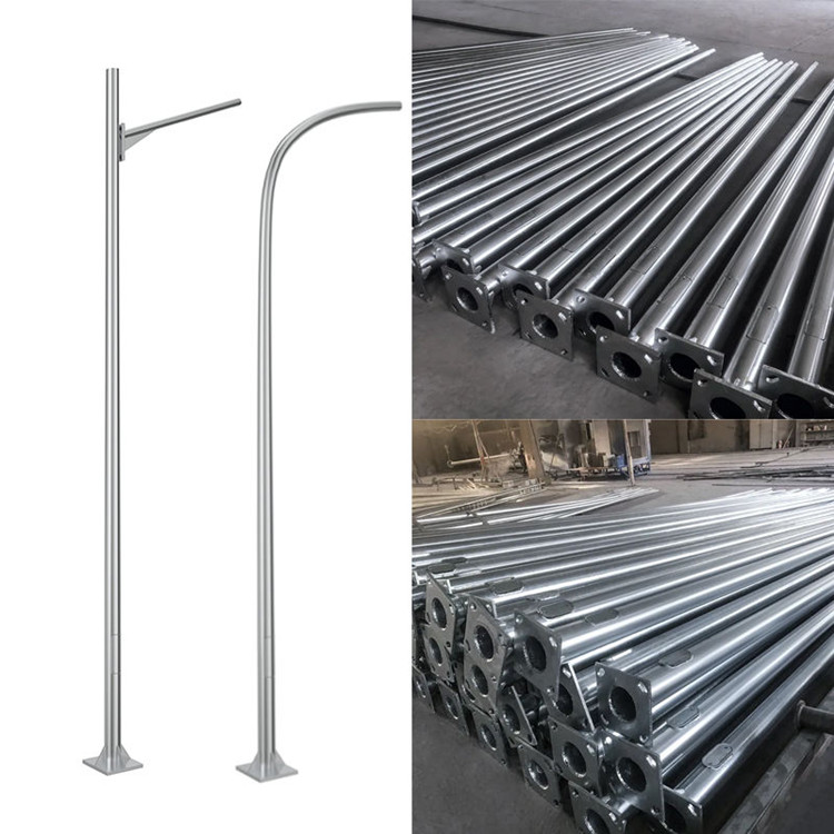 Hot-dip galvanized 9-meter Q235B streetlight poles are rust-resistant