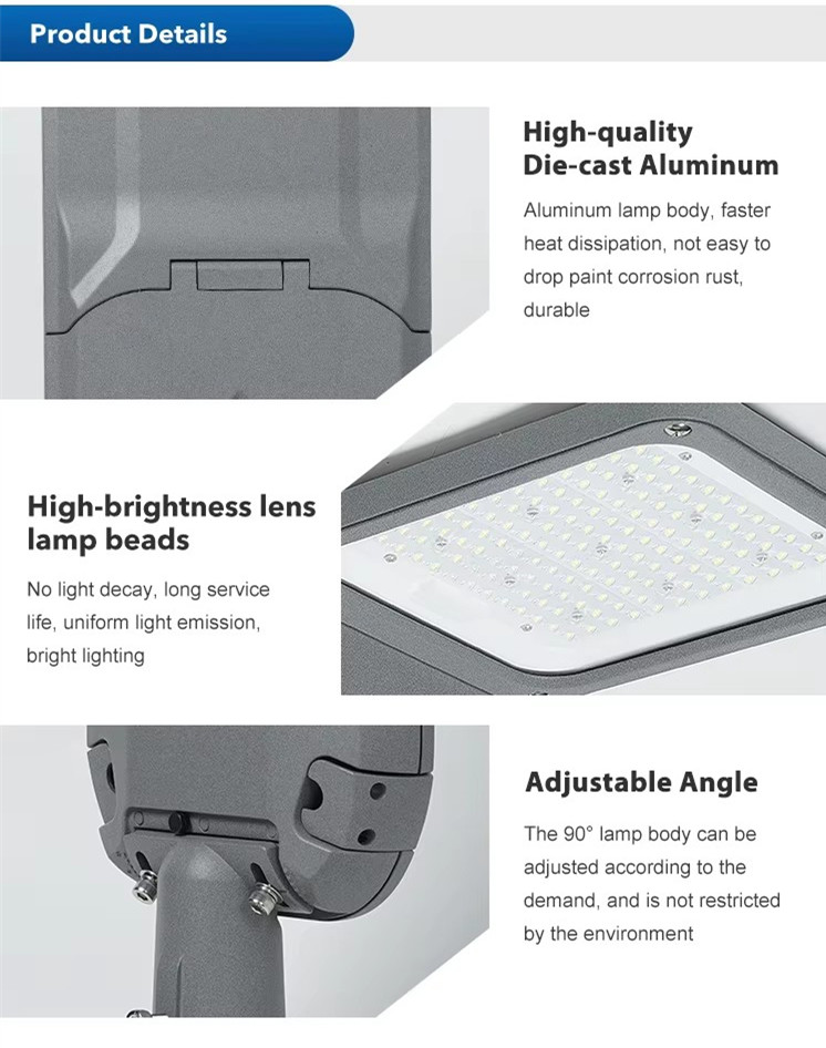 Intelligent outdoor waterproof IP67 LED street lights are widely used in municipal roads, streets, highways